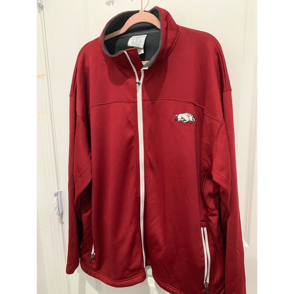 Champion Arkansas Razorbacks Full Zip Track Jacket Red Mens 2XL NCAA Collegiate